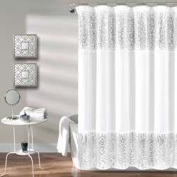 Lucia Shower Curtain Light Gray Lush, Lush Decor Lucia Shower Curtain