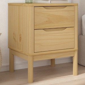 vidaXL Bedside Cabinet Nightstand Side Table Bedroom Furniture Solid Wood Pine - 1 of 4