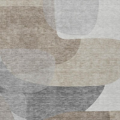 HomeRoots 8' X 10' Taupe And Gray Abstract Washable Indoor Outdoor Area Rug