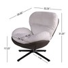 Grungis Faux Leather Accent Chair,Modern Swivel Chair  with Metal Base Frame,Office Chair for Bedroom,Reading Room - 3 of 4