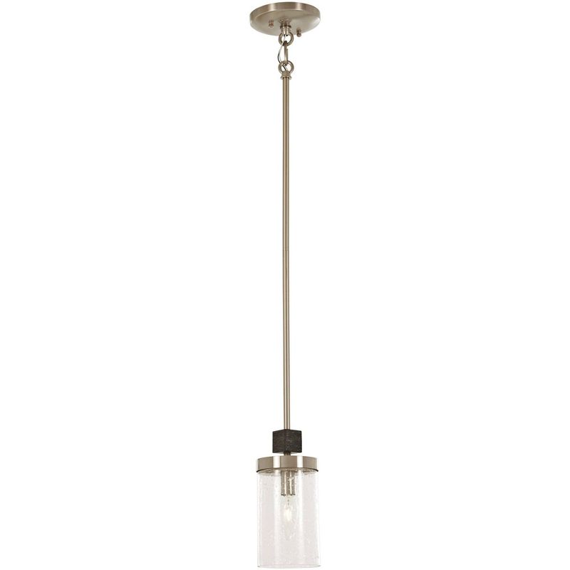 Minka Lavery Brushed Nickel Mini Pendant 4" Wide Modern Clear Seeded Glass Shade for Dining Room House Kitchen Island Bedroom Home, 1 of 4