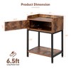 Costway Nightstand W/ Charging Station Sofa Side Table Storage Cabinet Shelf End Table - 4 of 4