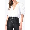 Women's MAE WRAP-EFFECT SATEEN BODYSUIT - adelyn rae - 3 of 4