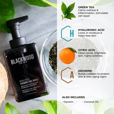 Blackwood for Men BioNutrient Foaming Face Wash - 4.55 fl oz: Vegan, Paraben-Free, With Green Tea, Suited for All Skin Types
