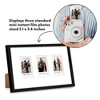 Americanflat 7x12 Picture Frame with 3 Openings for 2x3 Instant-Print Photos - Black Mini Picture Frames for Tabletop and Wall Display - 2 of 4