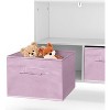 Acekool Kids Bookshelf, 4-Cubby Toy Storage Organizer with Collapsible Fabric Drawers, Book Display for Playroom, Nursery, Kids Room - 2 of 4