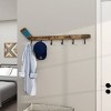 11"x40" Wood Hockey Stick 6 Hanger Wall Hook Brown - Olivia & May: Durable, Eclectic Style, Easy Mount - 4 of 4