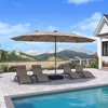 PURPLE LEAF 15ft Patio Market Umbrella and Base Double-Sided Rectangle Outdoor Table Sun Umbrellas with Crank - 2 of 4