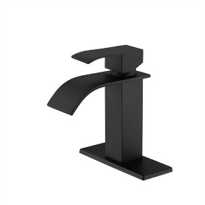 OUTSUPPLY Waterfall Spout Bathroom Faucet,Single Handle Bathroom Vanity Sink Faucet - 1 of 4