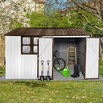 CAVINAS Metal Outdoor Storage Sheds,Garden Shed with Two Integrated Punched Vents,Durable Tool Shed with window for Sundries