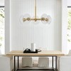 BAOURE 26in Modern Gold 5 Light Sputnik Chandelier with Clear Glass Shades, Mid-Century Hanging Pendant Light for Dining Room - 3 of 4