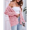 Coolmee Women's Lightweight Crochet Cardigan Casual V Neck Long Sleeve Button up Bolero Shrug Sweater - 3 of 4