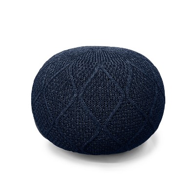 ARTPLAN Round Pouf Ottoman Home knit Floor Foot Pouf Woven Stool For Living Room, Lounge and Bedroom