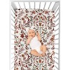 Sweet Jojo Designs Girl Baby Fitted Crib Sheet Boho Floral Wildflower Rust Orange Ivory Off White - 4 of 4