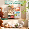 MAYEERTY 4 Tier Wooden Bookshelf and Toy Storage with Three Layer Sling Bookcase for Living Room White - 3 of 4