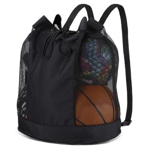Extra Ball Bag,Large Mesh Equipment Bag Black, Soccer Ball Bag with Adjustable Shoulder Strap,600D Oxford Cloth mesh sports bag - 1 of 4