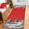 Christmas Area Rug, Red Green Snowflake Tree Rugs Washable Throw Runner Rugs Carpet for for Living Room Kitchen Dining Room Nursery Kids Room Office - 3 of 4