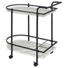 NicBex Mobile Kitchen Island Cart Morden 29" Kitchen Carts on Wheels with Storage, 2 Tier Bar Cart with 3 Loops for Kitchen, Black - 3 of 4