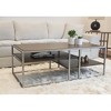 50" Wood and Metal Coffee Table with Shelf, Sturdy Metal Frame, and Contemporary Design for Living Room - 3 of 4
