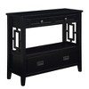 Sapphtopaz Vintage Solid Pine Console Table with 4 Drawers & 1 Storage Shelf, 36" Farmhouse Entryway Table, Mixed Handle Design Sofa Table, Black - 4 of 4