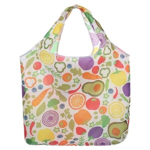 Unique Bargains Reusable Printed Shopping Totes with Handles Foldable Grocery Bag 18" x 15.7" - 1 of 4