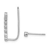Black Bow Jewelry CZ Rhodium-Plated Sterling Silver 1 Ear Climber & 1 -3mm Stud Earring - 3 of 4