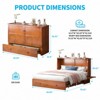 Mjkone Queen Murphy Bed Cabinet with Built-in Charging Station and Drawer,Trifold Mattress, Modern Murphy Cube Chest Bed - 3 of 4