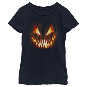 Girl's Lost Gods Evil Pumpkin Face T-Shirt - 1 of 4