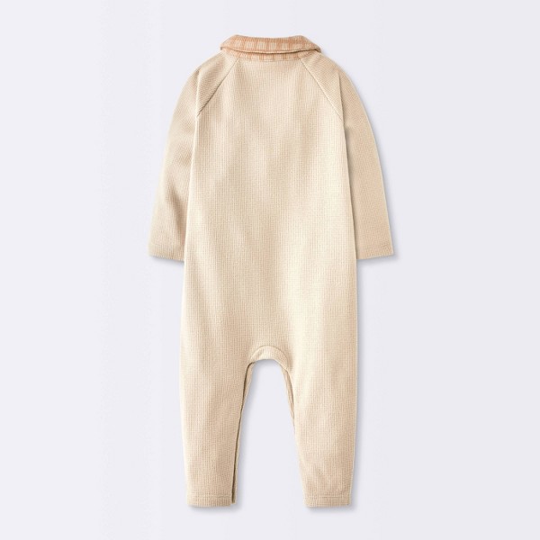 Enterizo Waffle con Cuello y Bellota para Bebé Niño - Cloud Island™ Beige 2