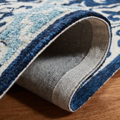 Hand-Tufted Americana Light Blue Wool Area Rug - 9' x 12'