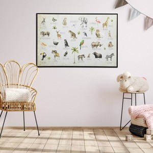 Gallery 57 24"x36" Jungle Animals Alphabet Floating Framed Wall Art Canvas - 1 of 4