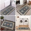 TOBILI Kitchen Rugs 2 Piece,kitchen mats for floor, Non-Slip Machine Washable Rugs,Vintage Kitchen Mat for Hallway Laundry Room Sink,Dark blue - 2 of 4
