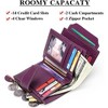 BEAFUP Women's Genuine Leather Wallet,Compact Size Wallet, RFID Blocking,with 14 Slots and 2 Zippered Pockets & Zipper Coin Pouch - 4 of 4