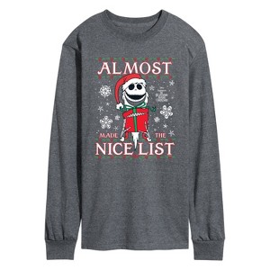Men's - Disney - Jack Nice List Long Sleeve Graphic T-Shirt - 1 of 3