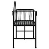 vidaXL - 2-Seater Patio Bench 50.4" - Outdoor Garden/Balcony - Black Steel Frame - Comfort Backrest/Armrests - 4 of 4