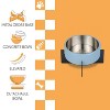 THE LICKER STORE Intersecta Small/Medium Concrete & Stainless Steel Bowl 16oz (2 Cups) w/ Metal Stand Pet Feeder - 3 of 4