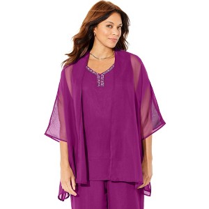 Catherines Women's Plus Size Ritzy Cardigan & Tank Set - 1 of 4