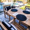 Nordic Teak Natural Outdoor Patio Dining Chair with Arm Rests - Beige - 3 of 4