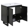 NicBex 29.5" Bathroom Vanity with Sink, Bathroom Cabinet Storage with 2 Soft Closing Cabinet Doors for Bathroom, Black - 2 of 4