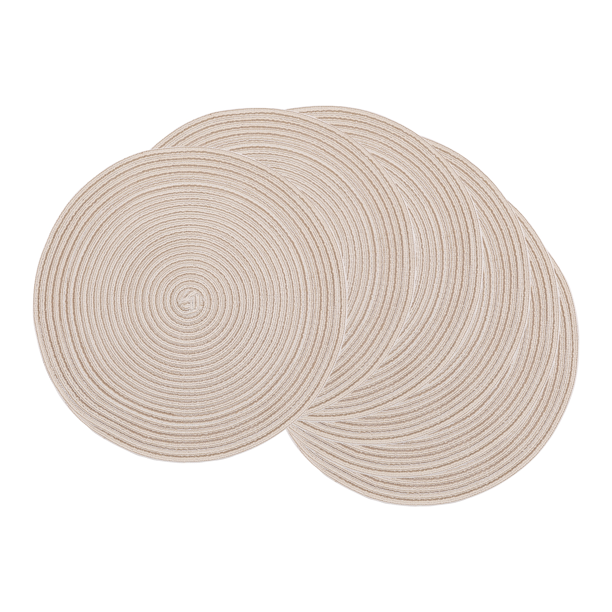 REGALWOVEN Farmhouse Thick Rattan Washable Kitchen Placemats 6 Pcs Cream