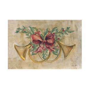 Canvas Wall Art - Cheri Blum 'Holiday French Horns' Wall Art for Living Room, Bedroom, or Office Décor by Trademark Fine Art - 1 of 4