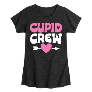 Girls' - Instant Message - Valentine's Day Cupid Crew Fitted Short Sleeve Graphic T-Shirt - 1 of 4