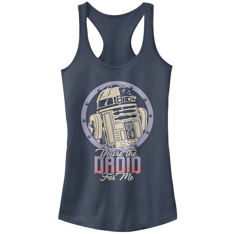 Juniors Womens Star Wars Valentine's Day Droid for Me Racerback Tank Top, 1 of 4