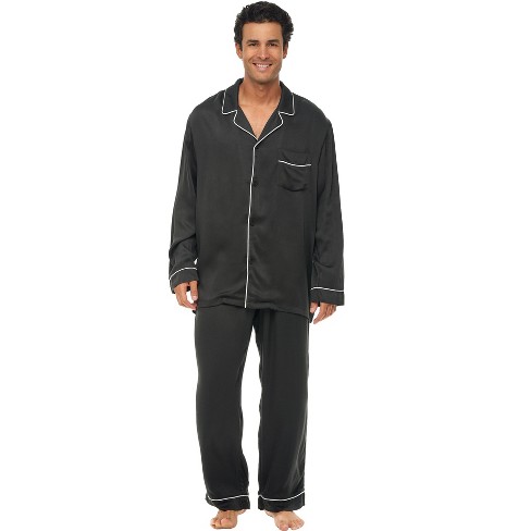 Adr Men's Lightweight Pajamas With Pockets, Button Down Pj Set