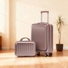 14"/20" 2 Pcs/Set ABS Spinner Wheel Luggage, Front Opening, Combination Lock, Cosmetic Case, Black -- Frevyn - 2 of 4