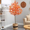 Nearly Natural 6-ft Artificial Autumn Maple Tree with Handmade Jute & Cotton Basket - 4 of 4