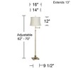 360 Lighting Swing Arm Floor Lamp Adjustable 70" Tall Antique Brass Creme Fabric Drum Shade for Living Room Reading Bedroom Office - 3 of 3