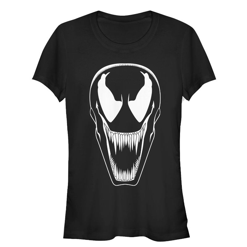 Juniors Womens Marvel Venom Modern Face T-Shirt, 1 of 4