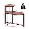 2-Tier Round Coffee Table with Oval Storage Shelf,Modern Metal Frame End Table for Small Living Room Spaces-The Pop Home - 4 of 4