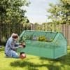 Aoodor 6 x 3 x 1 ft Raised Garden Bed with Mini Greenhouse Kit, Metal Planter Box with 2 Roll-Up Zipper Doors for Vegetables, Herbs, and Flowers - 2 of 4